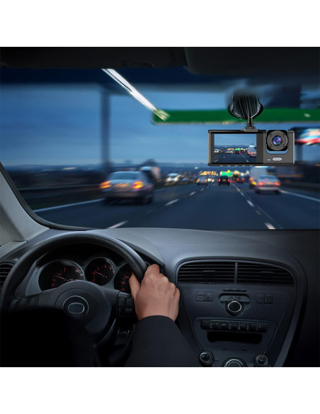 Dash cam DVR surveillance de voiture triple caméra écran 2" vidéo Full HD 1080