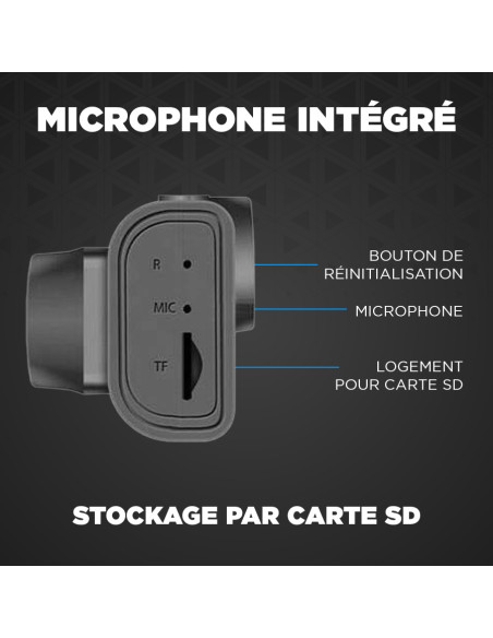 Dash cam DVR surveillance de voiture triple caméra écran 2" vidéo Full HD 1080