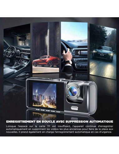 Dash cam DVR surveillance de voiture triple...