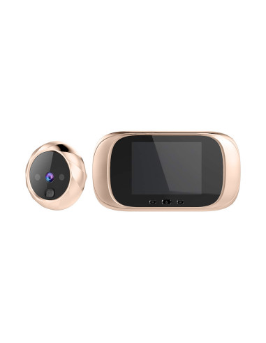 Juda numérique pour porte, sans fil, grand-angle 90°, moniteur 2,8" et sonnette Rose