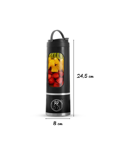 Mixeur portable sans fil, bouteille rechargeable USB, 450ml, lames en acier.