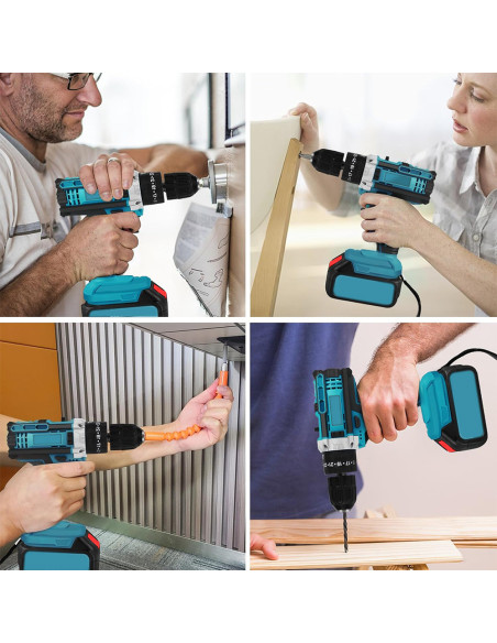 Kit perceuse visseuse meuleuse sans fil double batterie 72V avec mallette