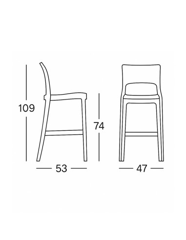 Lot de 4 tabourets Isy SCAB Design en...