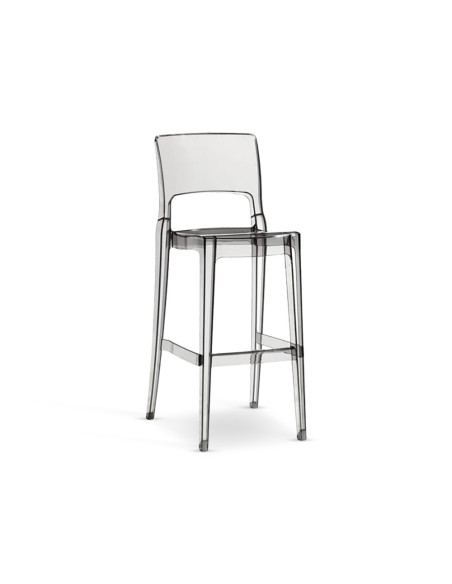 Lot de 4 tabourets Isy SCAB Design en polycarbonate transparent, hauteur 74cm.