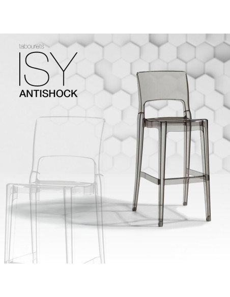 Lot de 2 tabourets Isy SCAB Design en polycarbonate transparent, H 74cm.