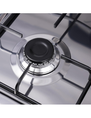 Cuisinière à gaz naturel plan de travail 4 feux alliage d'aluminium 2 étagères