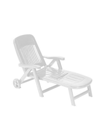 Chaise longue CALIFORNIA, roues arrière, dossier inclinable, pour l'extérieur.