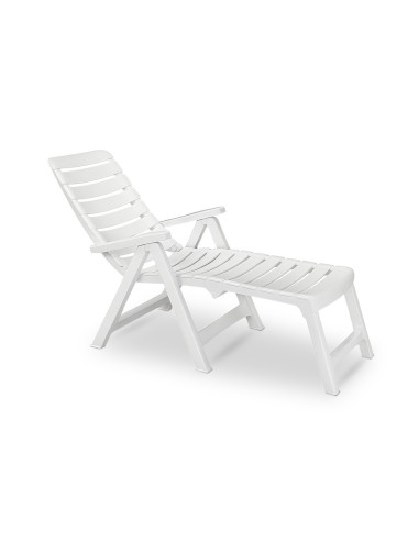 Chaise CLEOPATRA avec rallonge en résine dossier inclinable pour l'extérieur