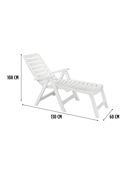 Chaise CLEOPATRA avec rallonge en résine dossier inclinable pour l'extérieur