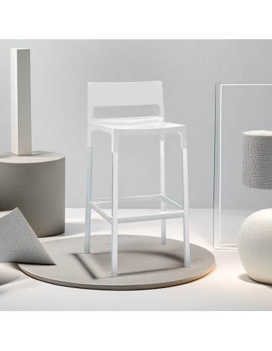 Lot de 4 tabourets DIVO en technopolymère et...