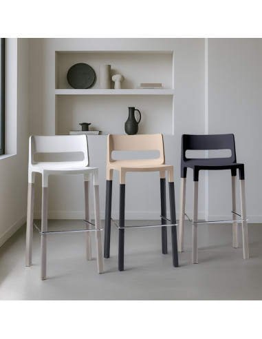 Lot de 4 tabourets NATURAL DIVO en...