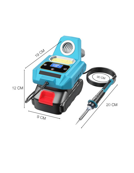 Fer à souder rechargeable 20V sans fil, 500°C, écran.