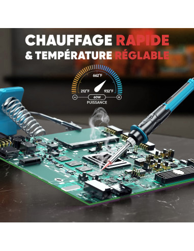 Fer à souder rechargeable 20V sans fil, 500°C,...