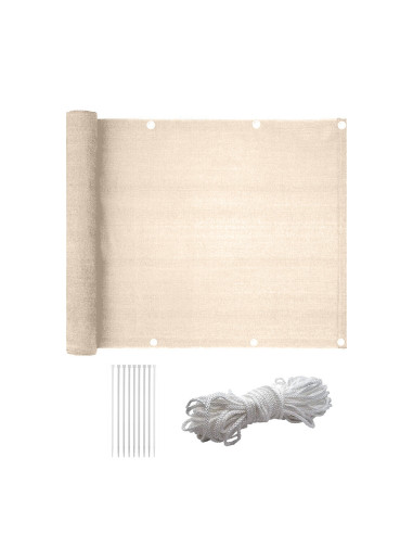 Toile de protection pour balcon, garde-corps, brise-vue, 500xH85cm. Beige
