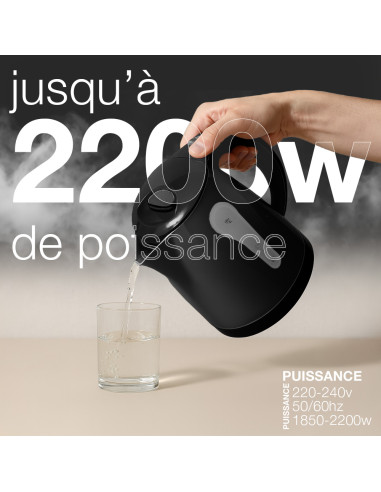 Bouilloire électrique sans fil 1,8L 2200W, base...