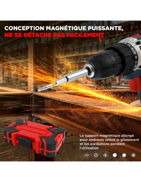 Kit 83 embouts magnétiques universels pour tournevis, avec mallette.
