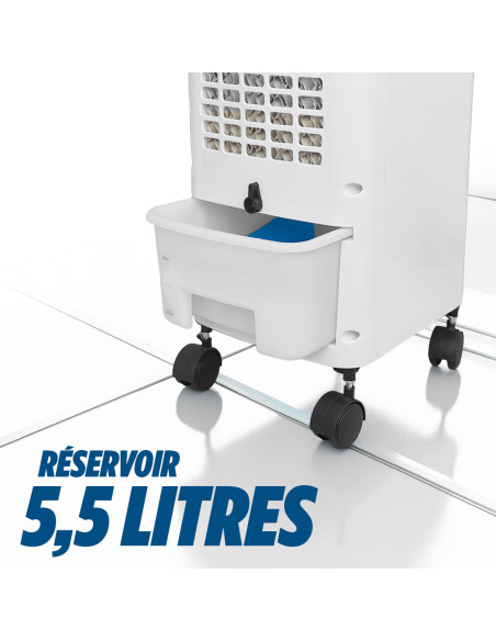 Refroidisseur par évaporation Vinco 65W avec 3 vitesses et réservoir 5,5L.