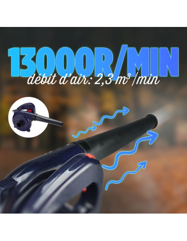 Souffleur et aspirateur électrique 600W pour...