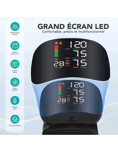 Tensiomètre poignet électronique, mesure auto pression et pouls