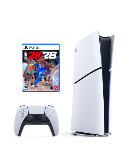 PS5 Slim 1TB Bundle NBA 2K26 Édition Standard – Console Blanche