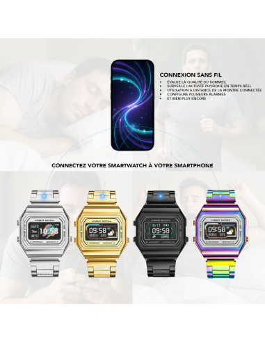 Smartwatch I6 IP68, écran 2,4 cm, GPS,...