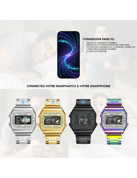 Smartwatch I6 IP68, écran 2,4 cm, GPS, podomètre, suivi du sommeil