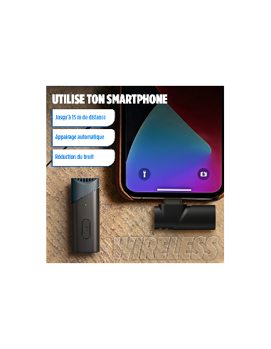 Microphone sans fil Type-C – Autonomie 6...