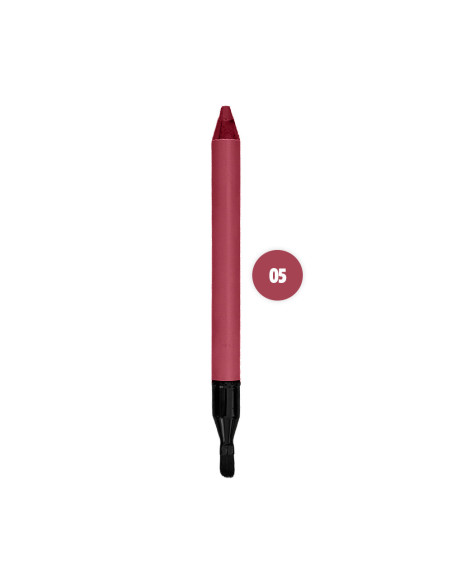 Crayon à lèvres mat waterproof avec pinceau plat pour estomper