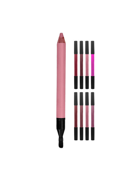 Crayon à lèvres mat waterproof avec pinceau plat pour estomper