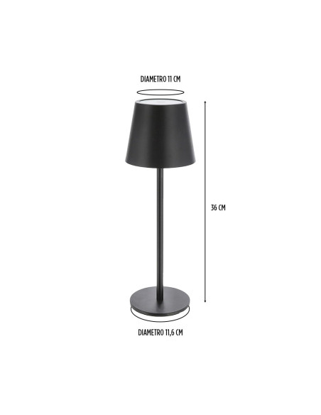 Lampe LED de table 36 cm rechargeable Touch 2W Lumière réglable 3000K-6000K USB