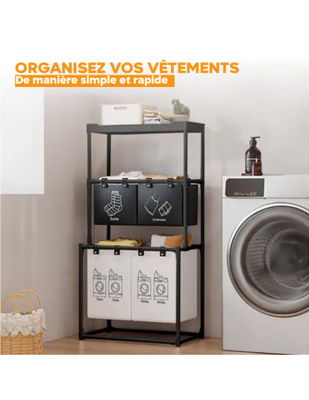 Panier à linge pliable et gain de place