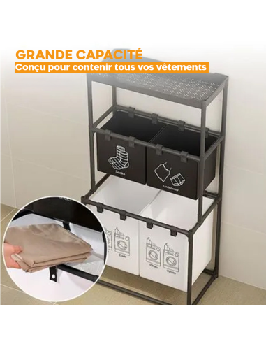 Panier à linge pliable et gain de place