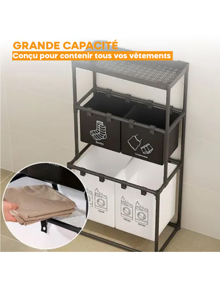 Panier à linge pliable et gain de place