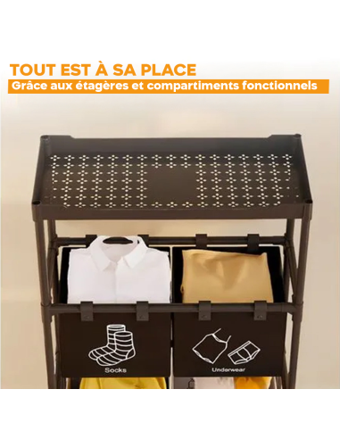 Panier à linge pliable et gain de place