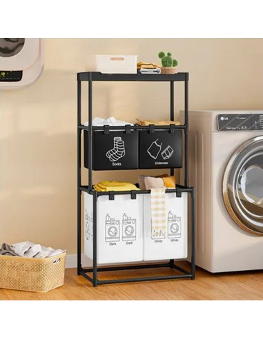 Panier à linge pliable et gain de place