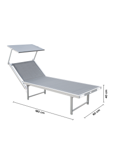 Lit de soleil LUXURIOUS avec parasol en aluminium,... 2
