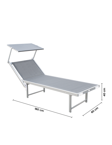 Lit de soleil LUXURIOUS avec parasol en...