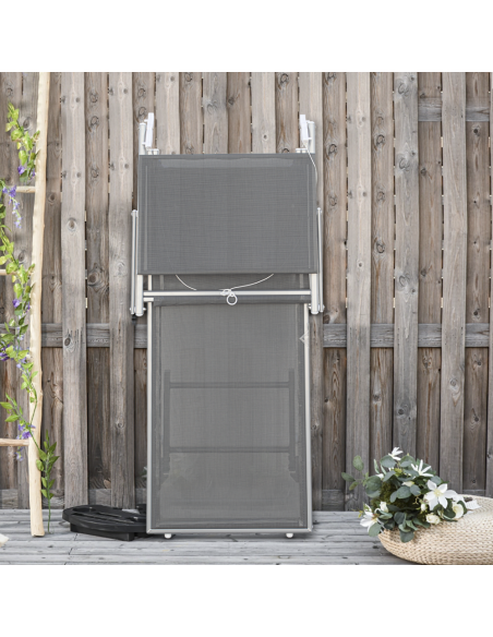 Lit de soleil LUXURIOUS avec parasol en aluminium, dossier inclinable 180x60x40