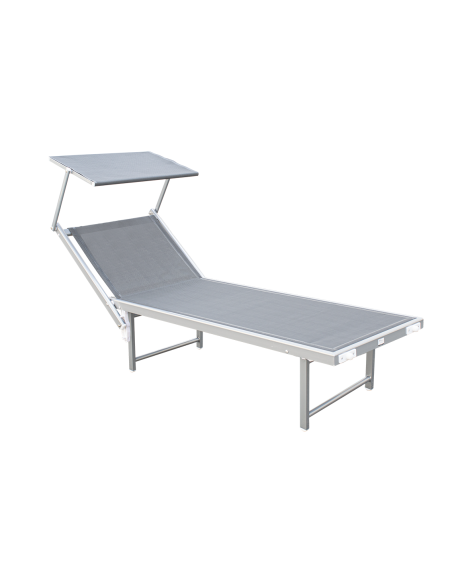 Lit de soleil LUXURIOUS avec parasol en aluminium, dossier inclinable 180x60x40