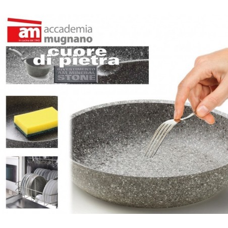 CPCNC16 - Casserole diam 16 cm effet pierre antiadherente - ACCADEMIA MUGNANO GRANITO - MINERAL STONE