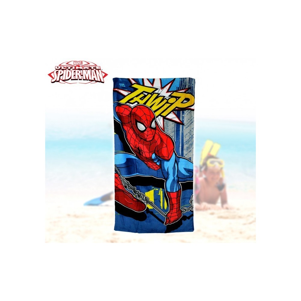 MV92258 - Serviette/ Drap de plage - dessin SPIDERMAN - 70 x 140 cm - 100% coton