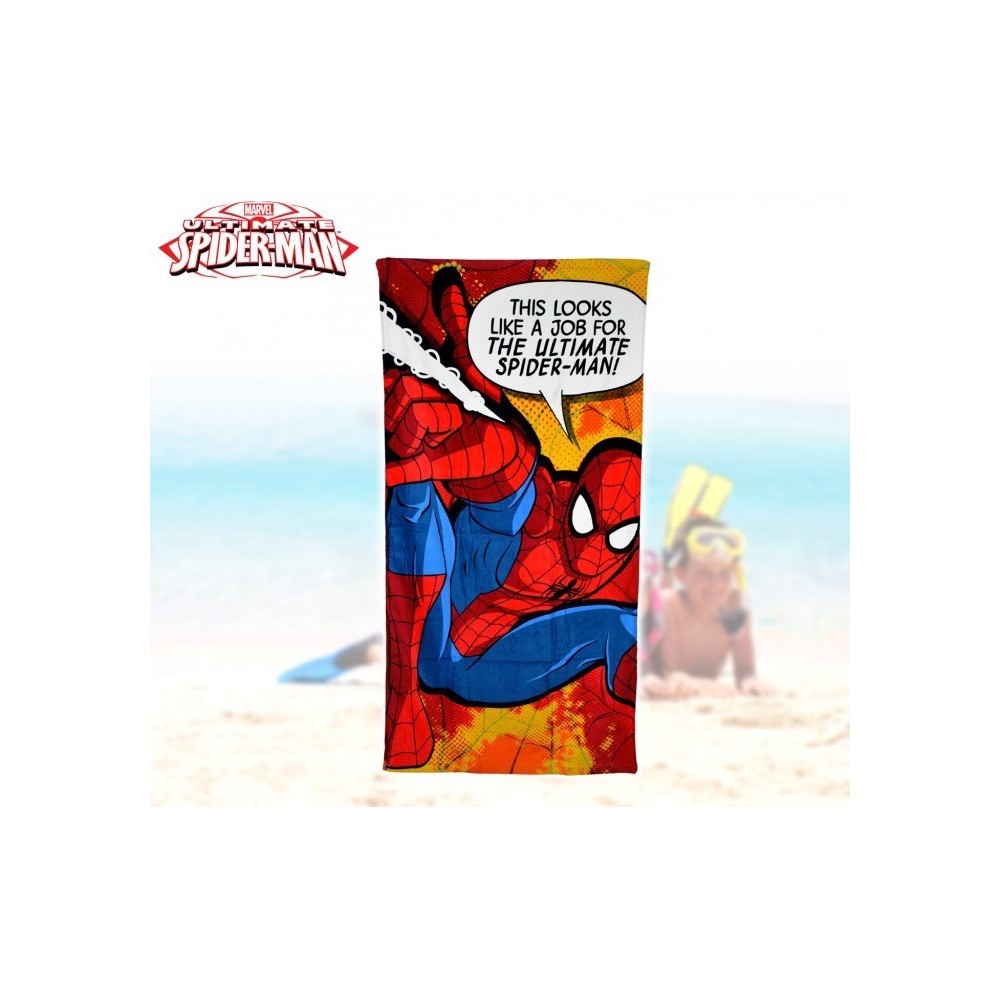  MV92259 - Serviette/ Drap de plage - dessin SPIDERMAN - 70 x 140 cm - 100% coton