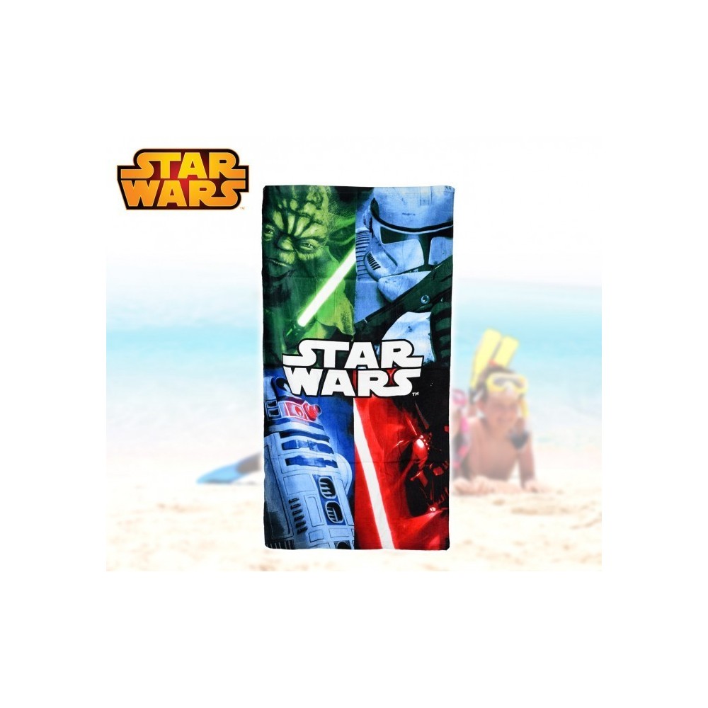 SW14057 - Serviette/ Drap de plage - dessin STAR WARS - 70 x 140 cm - 100% coton