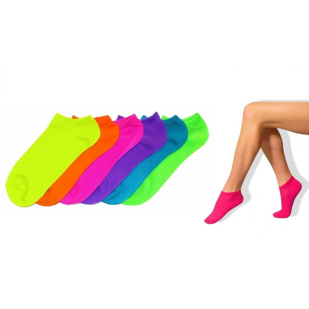 N703-1 - Pack de 6 paires de chaussettes SUMMER NEON femme Taille 35 / 40