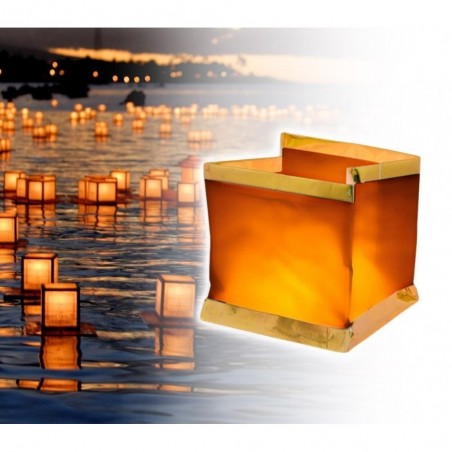 747 012 Pack de 5 lanternes ciel en forme de carré (bougies inclus)