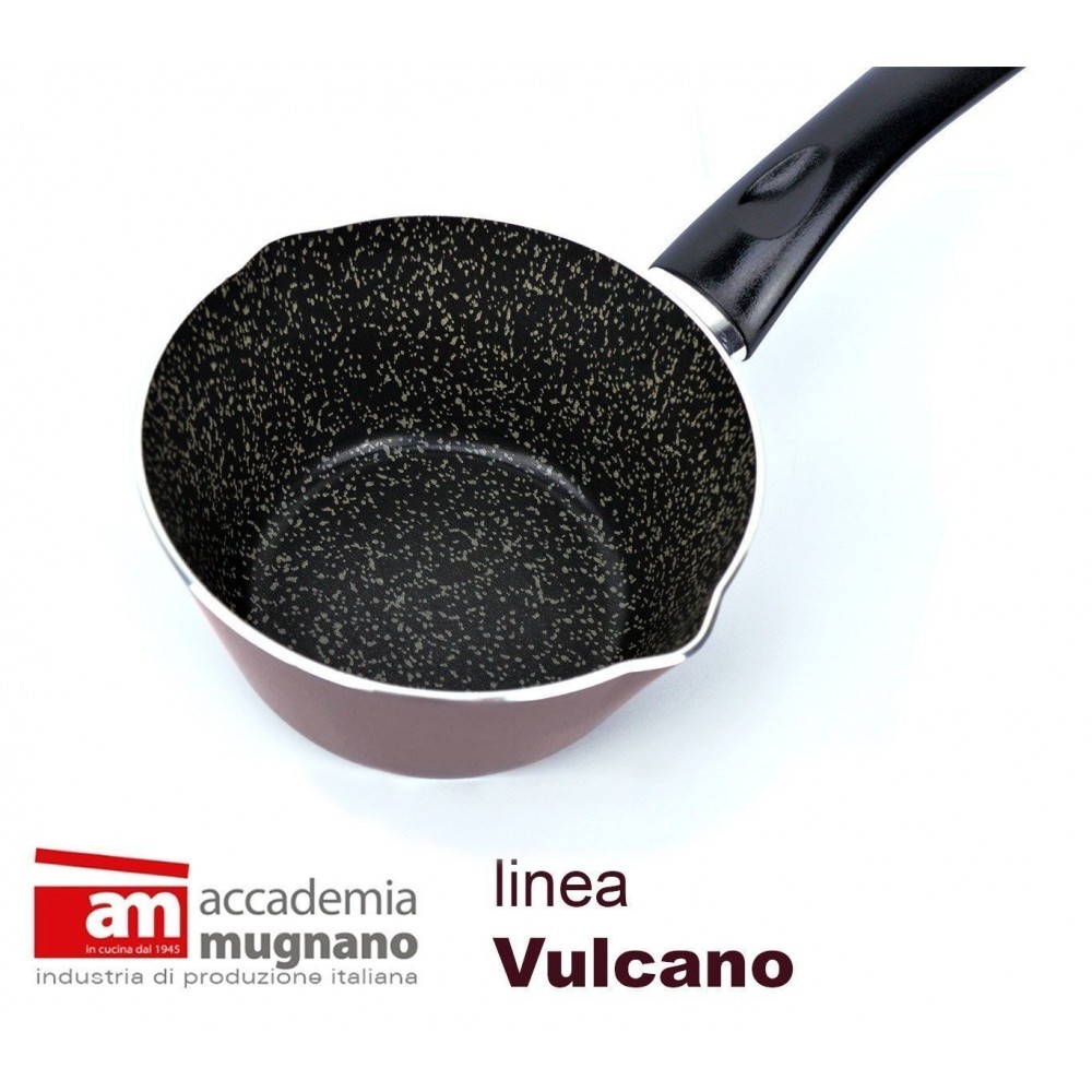 VUCNC 14 - Poêle conique anti adhesive - Casserole - 14cm ligne Accademia Mugnano effet de pierre Vulcano