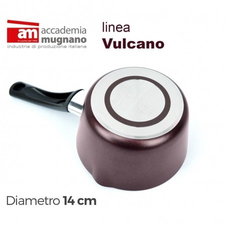 VUCNC 14 - Poêle conique anti adhesive - Casserole - 14cm ligne Accademia Mugnano effet de pierre Vulcano
