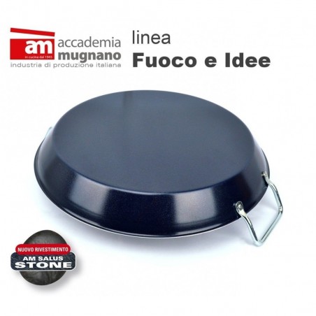 236 FIPLA - Poêle conique antiadhésive - Poéle à paella - ligne Accademia Mugnano Fuoco e Idea - Effet pierre - 36 cm