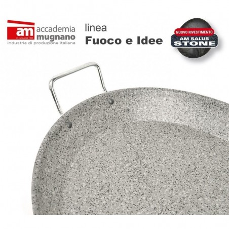 236 FIPLA - Poêle conique antiadhésive - Poéle à paella - ligne Accademia Mugnano Fuoco e Idea - Effet pierre - 36 cm