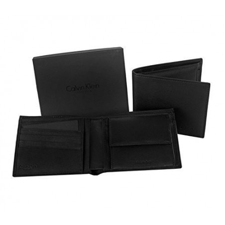 S07- Portefeuille en cuir noir - Calvin Klein pour les hommes